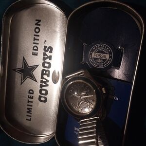 Fossil Silver Watch with Metallic Band